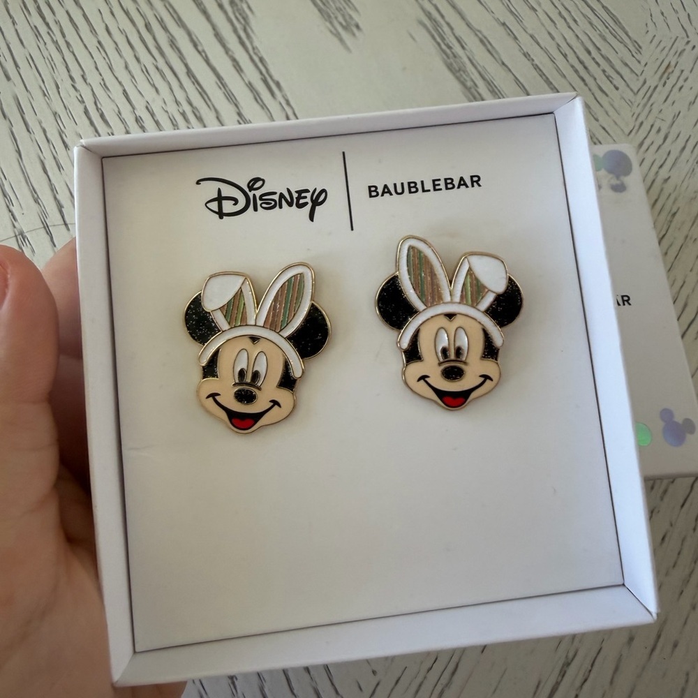 BaubleBar x Disney Bunny Ears Mickey Mouse Earrings - Black, White, Red Accents